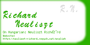 richard neuliszt business card